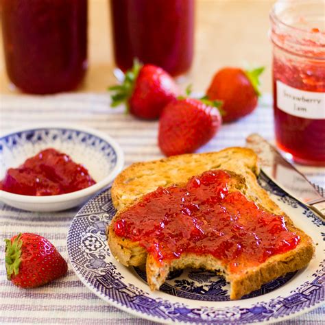 Strawberry jam toast